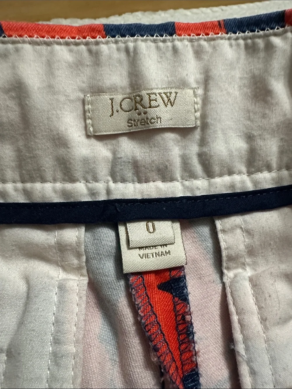 J. Crew Navy and Deep Bright Orange  Floral High-Waist Shorts size 0